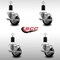 Service Caster 3'' SS Black Poly Swivel 1-1/2'' Expanding Stem Caster Set with Brake, 4PK SCC-SSEX20S314-PPUB-BLK-TLB-112-4 - alternate 3